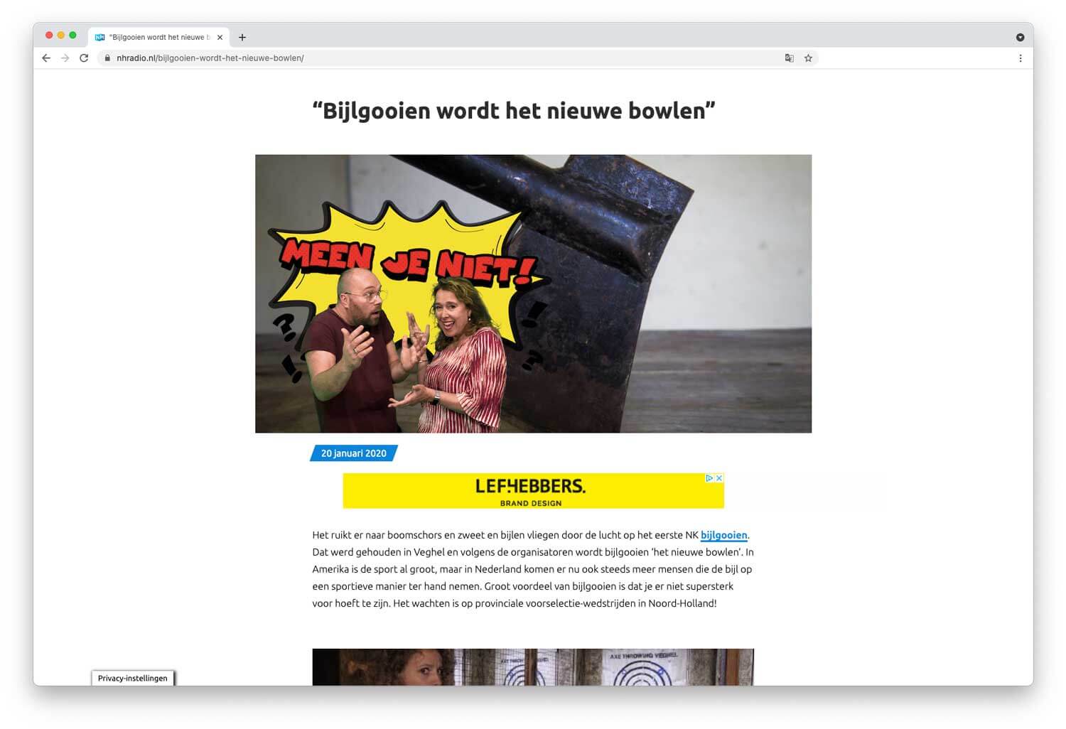 Nhradio: NK bijlgooien