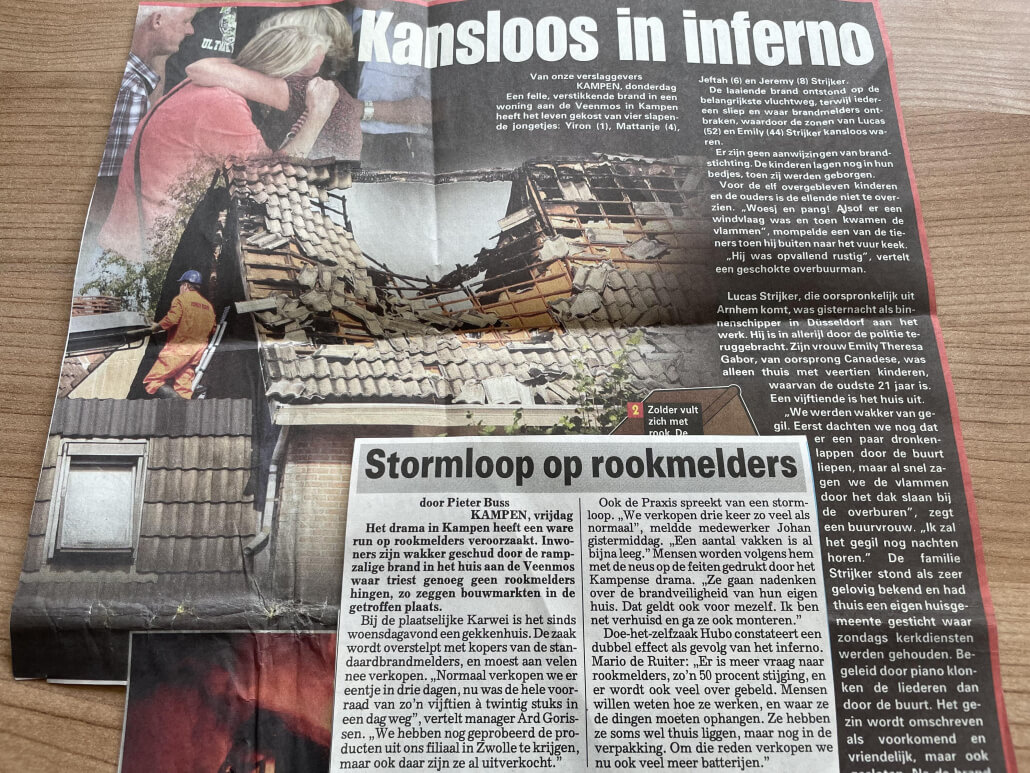 Rookmelders in trek na drama Kampen