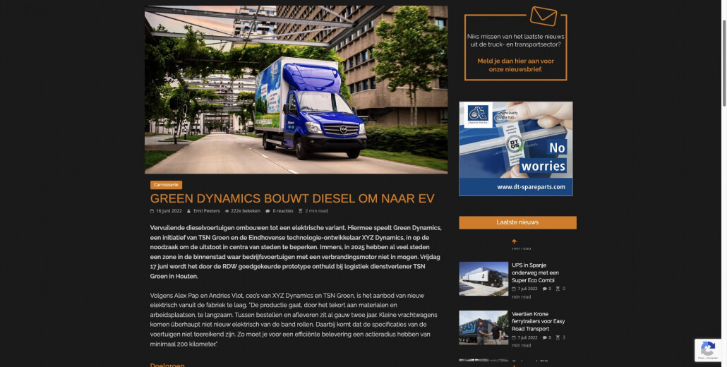 Green Dynamics: Publicatie Aftersales Truck Green Dynamics: Publicatie Aftersales Truck