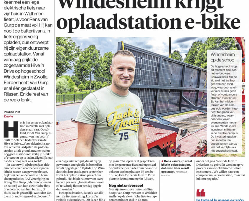 PR-actie voor de Hive 'n Drive resulteert in een verhaal in De Stentor